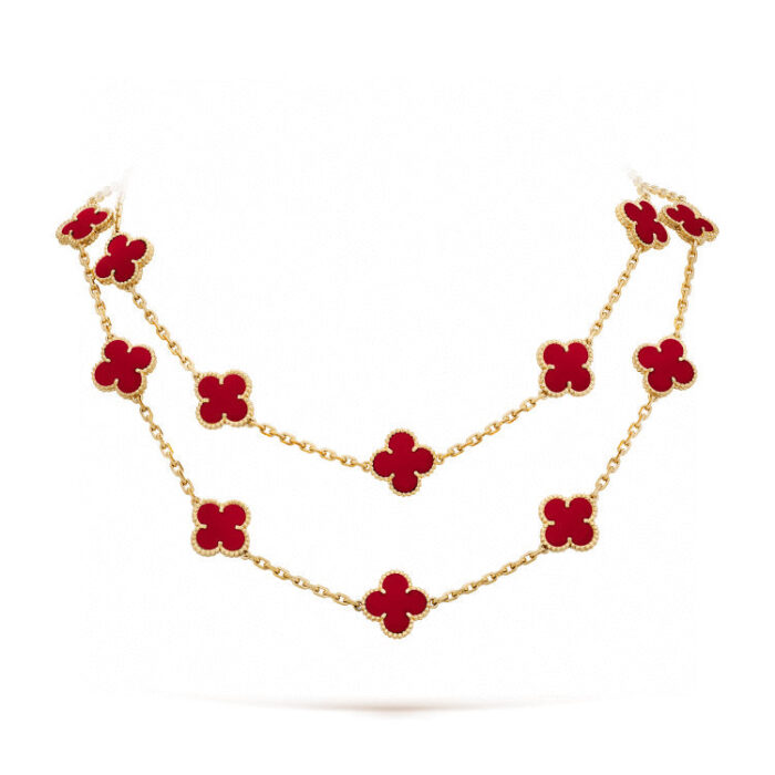 【Valeron Jewelry】CLOVER 20 MOTIFS CARNELIAN NECKLACE - Image 2