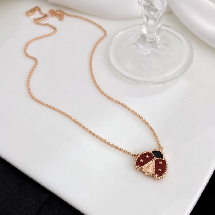【Valleron Jewelry】LUCKY  CARNELIANS LADYBUG NECKLACE - Image 4