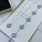 【Valleron Jewelry】CLOVER  5 MOTIF PURPLE CHALCEDONY BRACELET SILVER - Image 5