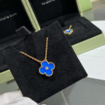【Valerone Jewelry】CLOVER 15MM DIAMOND AND BLUE AGATE NECKLACE - Image 6