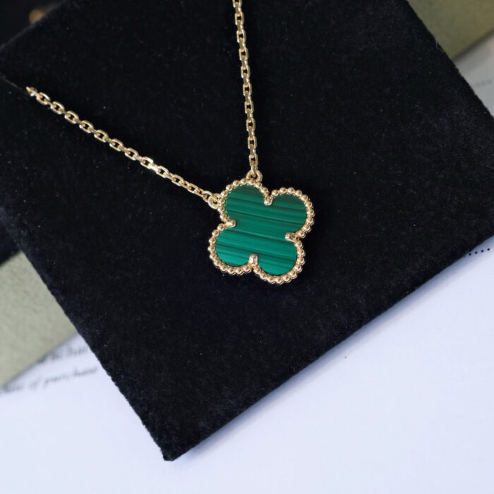 【Valleron Jewelry】CLOVER 15MM MALACHITE SINGLE FLOWER  NECKLACE - Image 6