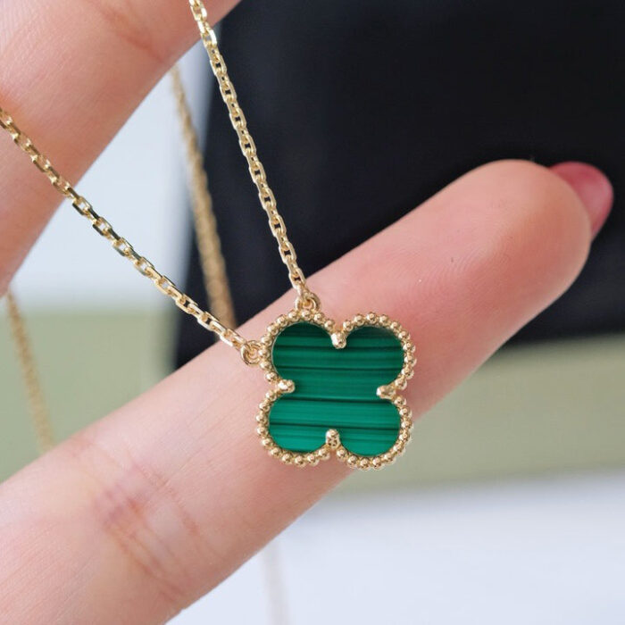 【Valleron Jewelry】CLOVER 15MM MALACHITE SINGLE FLOWER  NECKLACE - Image 7