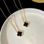 【Valerone Jewelry】CLOVER 15MM BLACK ONYX SINGLE FLOWER NECKLACE - Image 6