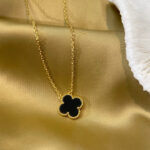 【Valerone Jewelry】CLOVER 15MM BLACK ONYX SINGLE FLOWER NECKLACE - Image 8