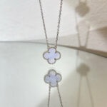【Valleron Jewelry】CLOVER 15MM BLUE CHALCEDONY NECKLACE SILVER - Image 3