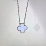【Valleron Jewelry】CLOVER 15MM BLUE CHALCEDONY NECKLACE SILVER - Image 6