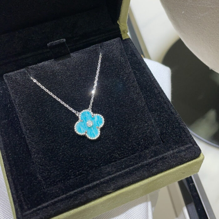 【Valleron Jewelry】CLOVER 15MM DIAMOND SVRES PORCELAIN  NECKLACE SILVER - Image 5