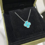 【Valleron Jewelry】CLOVER 15MM DIAMOND SVRES PORCELAIN  NECKLACE SILVER - Image 6