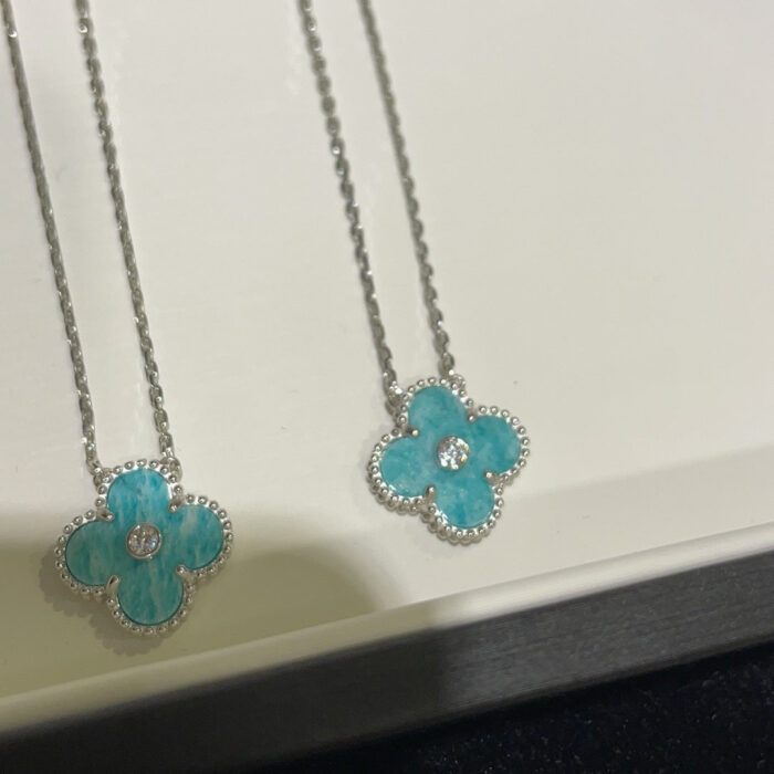 【Valleron Jewelry】CLOVER 15MM DIAMOND SVRES PORCELAIN  NECKLACE SILVER - Image 7