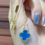 【Valerone Jewelry】CLOVER 15MM BLUE AGATE NECKLACE - Image 9