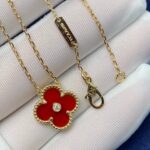 【Valleron Jewelry】CLOVER 15MM DIAMOND CARNELIAN NECKLACE - Image 3