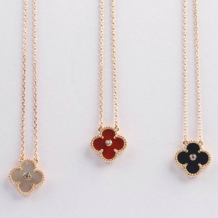 【Valleron Jewelry】CLOVER 15MM DIAMOND CARNELIAN NECKLACE - Image 7
