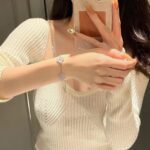 【Valerone Jewelry】CLOVER  5 MOTIF DIAMOND PURPLE CHALCEDONY BRACELET SILVER - Image 14