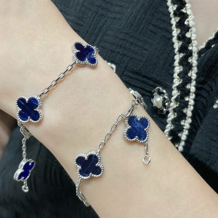 【Valleron Jewelry】CLOVER 5 MOTIF PIETERSITE SILVER BRACELET - Image 7
