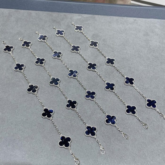 【Valleron Jewelry】CLOVER 5 MOTIF PIETERSITE SILVER BRACELET - Image 12