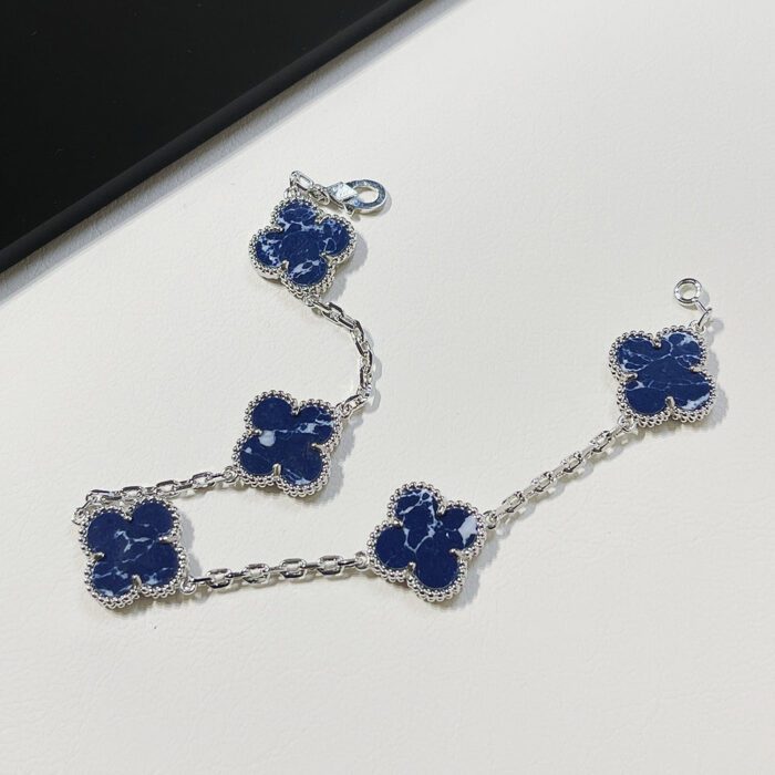 【Valleron Jewelry】CLOVER 5 MOTIF PIETERSITE SILVER BRACELET - Image 3