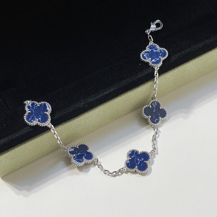 【Valleron Jewelry】CLOVER 5 MOTIF PIETERSITE SILVER BRACELET - Image 6