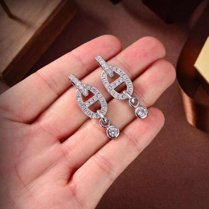 【Valeron Jewelry】HM CHAINE DIAMOND EARRINGS - Image 4