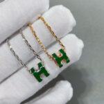 【Valleron Jewelry】POP H GREEN NECKLACE SILVER AND GOLD - Image 2