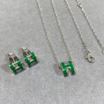 【Valleron Jewelry】POP H GREEN NECKLACE SILVER AND GOLD - Image 6