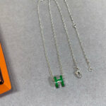 【Valleron Jewelry】POP H GREEN NECKLACE SILVER AND GOLD - Image 4
