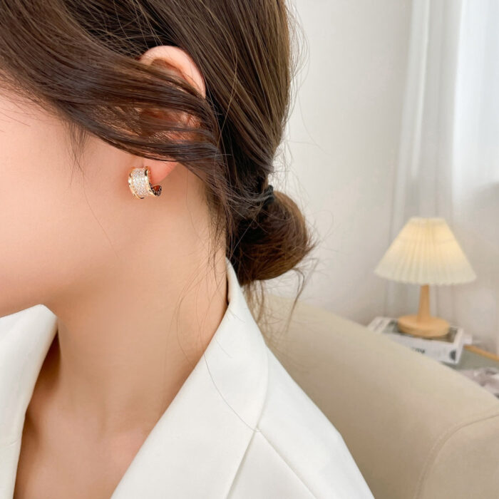 【Valeron Jewelry】ZERO 1 DIAMOND PAVED EARRINGS - Image 5