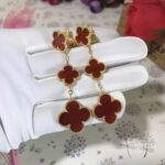 【Valeron Jewelry】CLOVER 3 MOTIF CARNELIAN DROP EARRINGS - Image 2