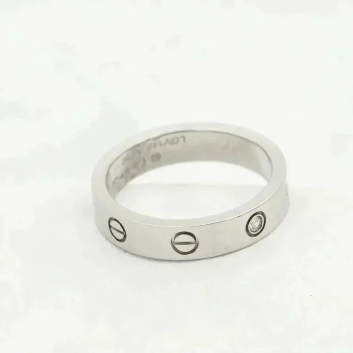 【Valeron Jewelry】LOVE RING 4MM 1 DIAMOND SILVER - Image 3