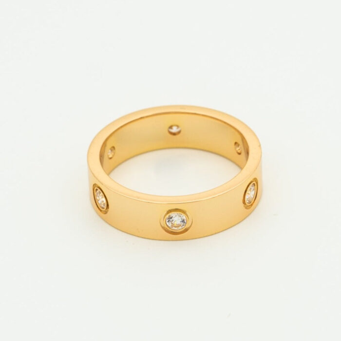 【Valerone Jewelry】LOVE RING 5.5MM 6 DIAMONDS PINK GOLD - Image 2