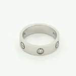 【Valerone Jewelry】LOVE RING 5.5MM 3 DIAMONDS SILVER - Image 3