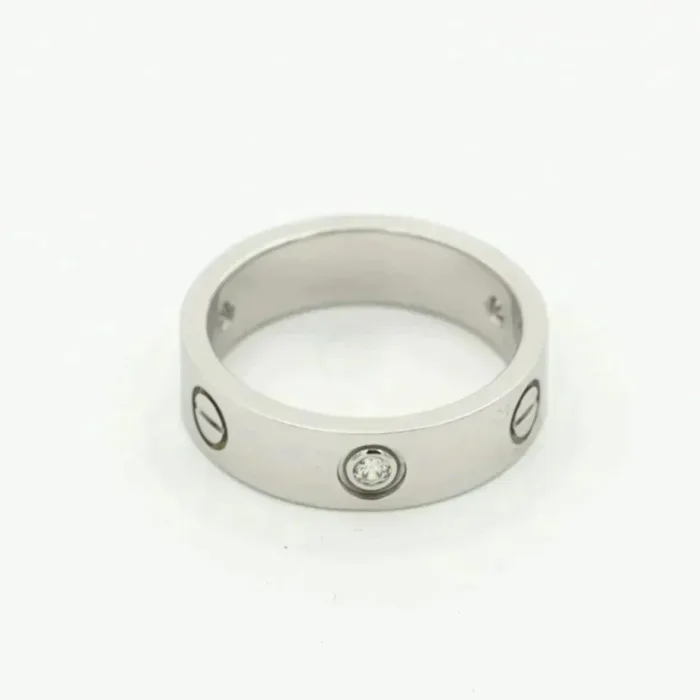 【Valerone Jewelry】LOVE RING 5.5MM 3 DIAMONDS SILVER - Image 3
