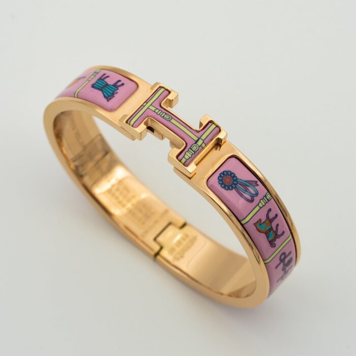 【Valleron Jewelry】H PINK GOLD BRACELET PINK CERAMIC - Image 1