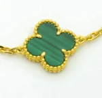 【Valeron Jewelry】CLOVER  5 MOTIF MALACHITE DIAMOND BRACELET - Image 8