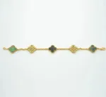 【Valleron Jewelry】CLOVER 5 MOTIF GRAY MOP DIAMOND BRACELET - Image 5