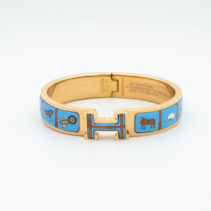 【Valeron Jewelry】H PINK GOLD BRACELET BLUE CERAMIC - Image 2