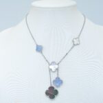 【Valeron Jewelry】CLOVER MOP CHALCEDONY NECKLACE SILVER 6 MOTIF