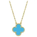 【Valleron Jewelry】CLOVER 15MM VINTAGE TURQUOISE NECKLACE