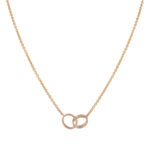 【Valleron Jewelry】LOVE NECKLACE DOUBLE RING PINK GOLD