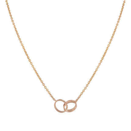 【Valleron Jewelry】LOVE NECKLACE DOUBLE RING PINK GOLD