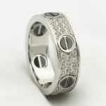 【Valerone Jewelry】LOVE RING 5.5MM DIAMONDS PAVED CERAMIC
