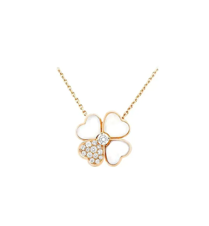 【Valleron Jewelry】CLOVER MOP DIAMOND ROSE GOLD NECKLACE - Image 1