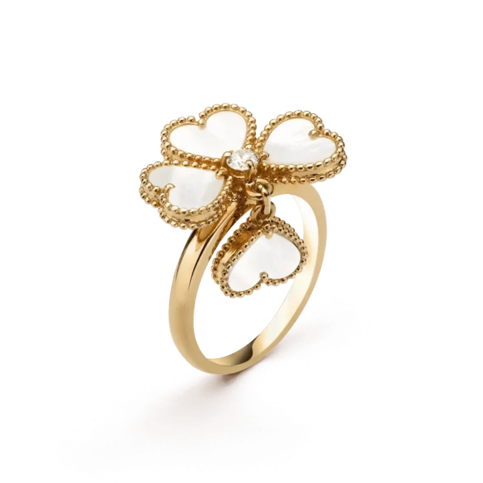 【Valeron Jewelry】SWEET CLOVER WHITE MOP RING - Image 1