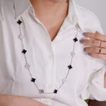 【Valleron Jewelry】CLOVER 20 MOTIFS ONYX DIAMOND SILVER