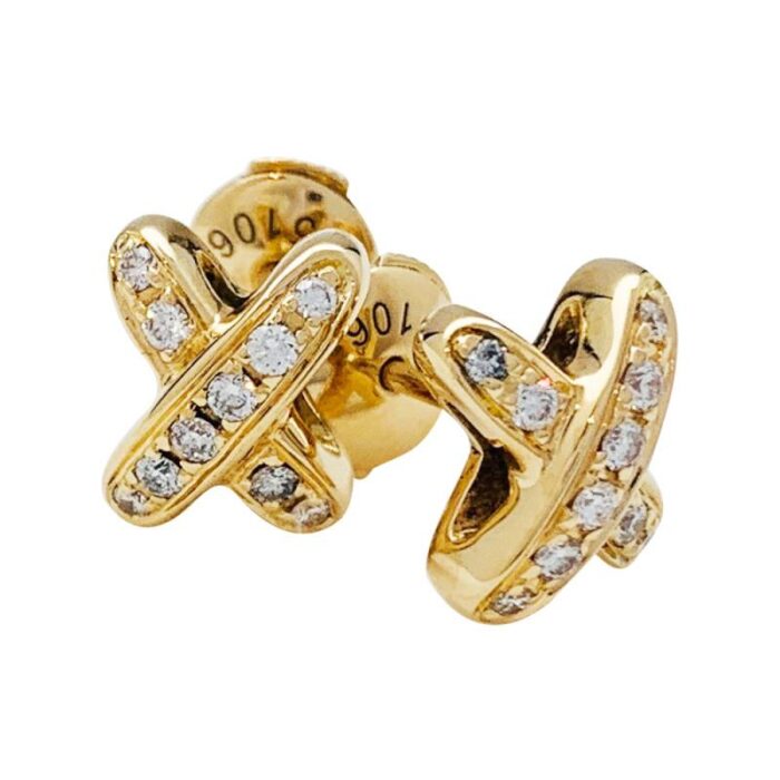 【Valeron Jewelry】JEUX DE GOLD DIAMOND EARRINGS - Image 1