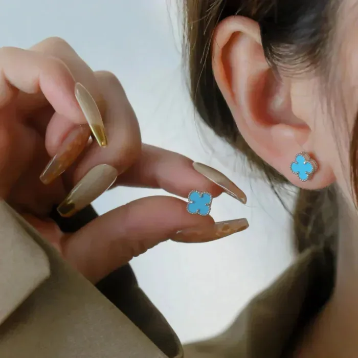 【Valeron Jewelry】CLOVER MINI 9.5MM ONYX STUD EARRINGS SILVER - Image 10