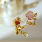 【Valeron Jewelry】CLOVER MEDIUM 1 MOTIFS CARNELIAN  EARRINGS - Image 12