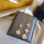 【Valleron Jewelry】COLOR BLOSSOM LARIAT NECKLACE PINK GOLD WHITE MOTHER PEARL AND DIAMOND - Image 3