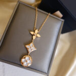 【Valleron Jewelry】COLOR BLOSSOM LARIAT NECKLACE PINK GOLD WHITE MOTHER PEARL AND DIAMOND - Image 9