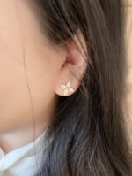 【Valeron Jewelry】STAR BLOSSOM STUD EARRINGS PINK GOLD DIAMONDS - Image 3
