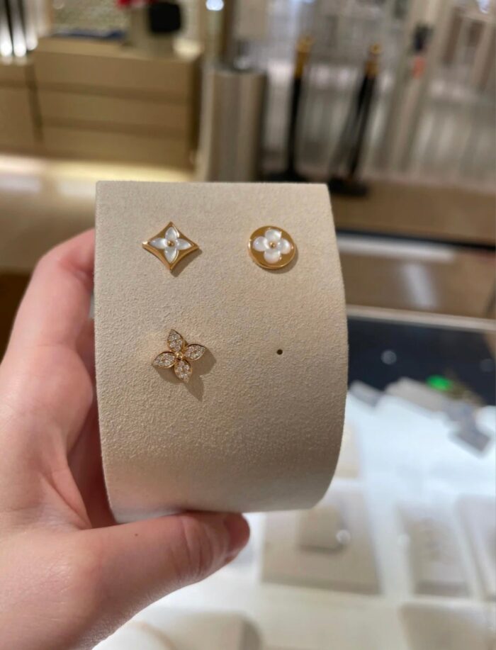 【Valeron Jewelry】STAR BLOSSOM STUD EARRINGS PINK GOLD DIAMONDS - Image 4